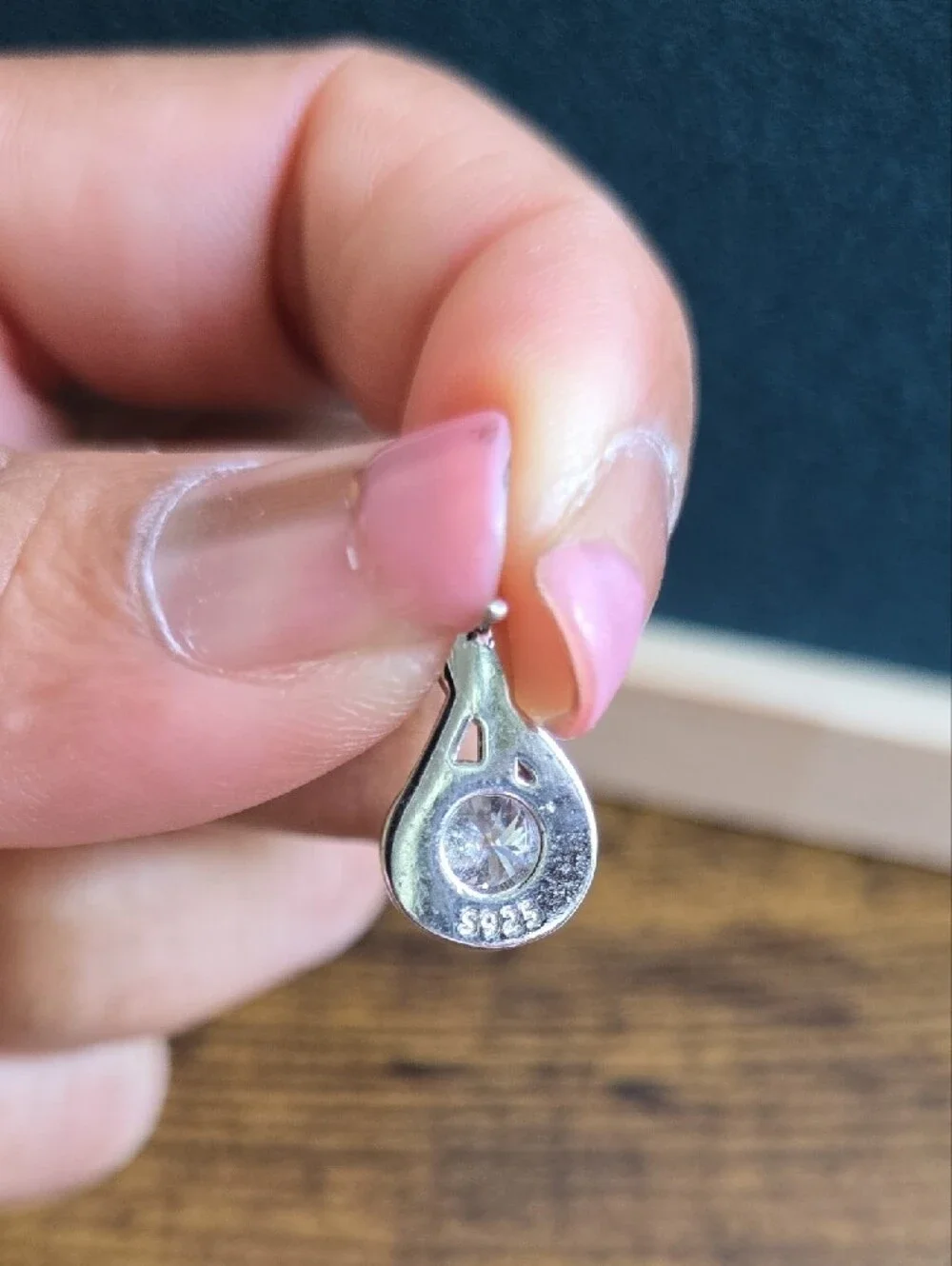 Sterling Silver Clear Moissanite Musical Note Drop Earrings- S925